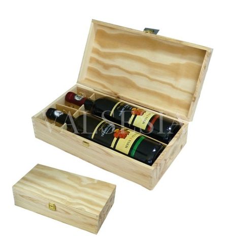 Dřevěný dárkový obal na víno 2 x 0.75l