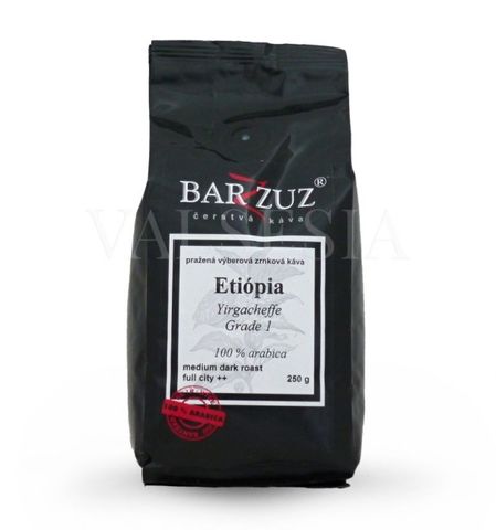 Etiopie Yirgacheffe, Grade 2, washed, zrnková káva, 100% arabica, 250 g