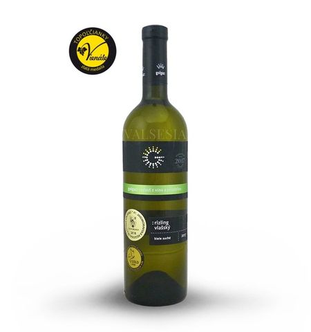 Ryzlink vlašský 2017, jakostní odrůdové víno, suché, 0,75 l