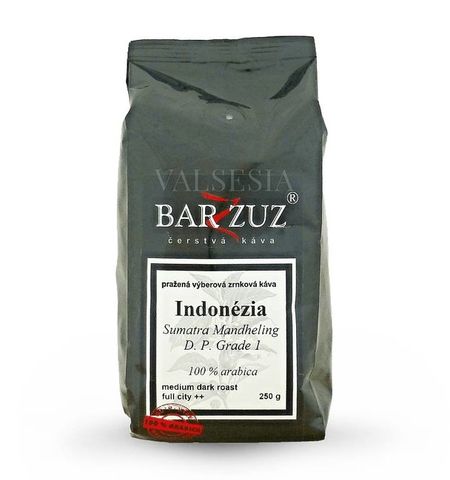 Indonésie Sumatra Mandheling, Gayoom Mountains, Gr. 1, BIO Organic certified, zrnková káva, 100% arabica, 250 g