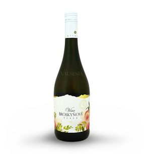 Broskvové víno, značkové ovocné víno, sladké, 0,75 l