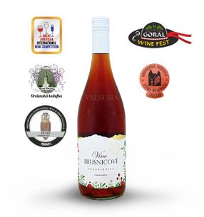 Brusinkové víno - limitovaná edice, značkové ovocné víno, sladké, 0,75 l