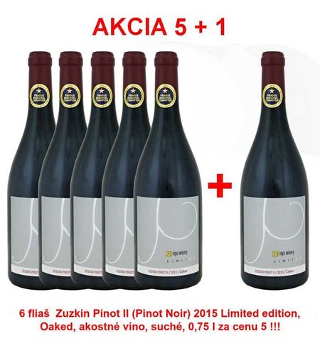 Akce 5 + 1 REPA Winer Zuzčin Pinot II (Pinot Noir) 2015 Limited edition, Oaked, jakostní víno, suché, 0,75 l