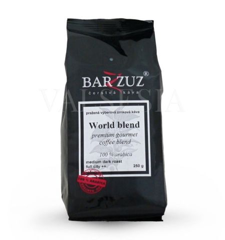 World blend, premium gourmet coffee blend, zrnková káva, 100% arabica, 250 g